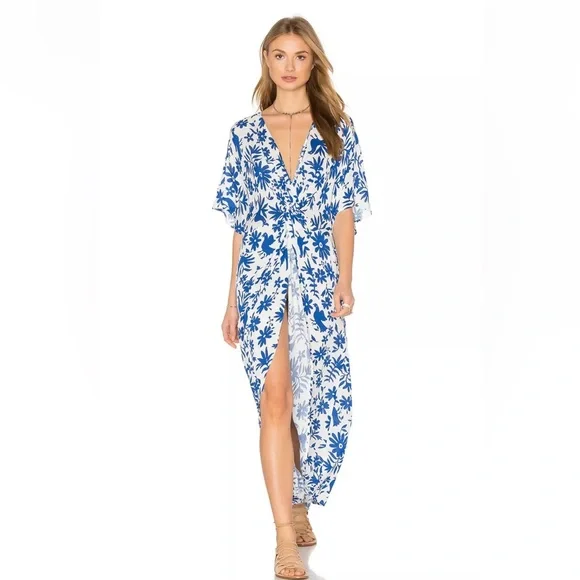 Show Me Your MuMu | Dresses | Show Me Your Mumu Get Twisted Dress Blue  White Senorita Blue Bird Cloud Xs | Poshmark